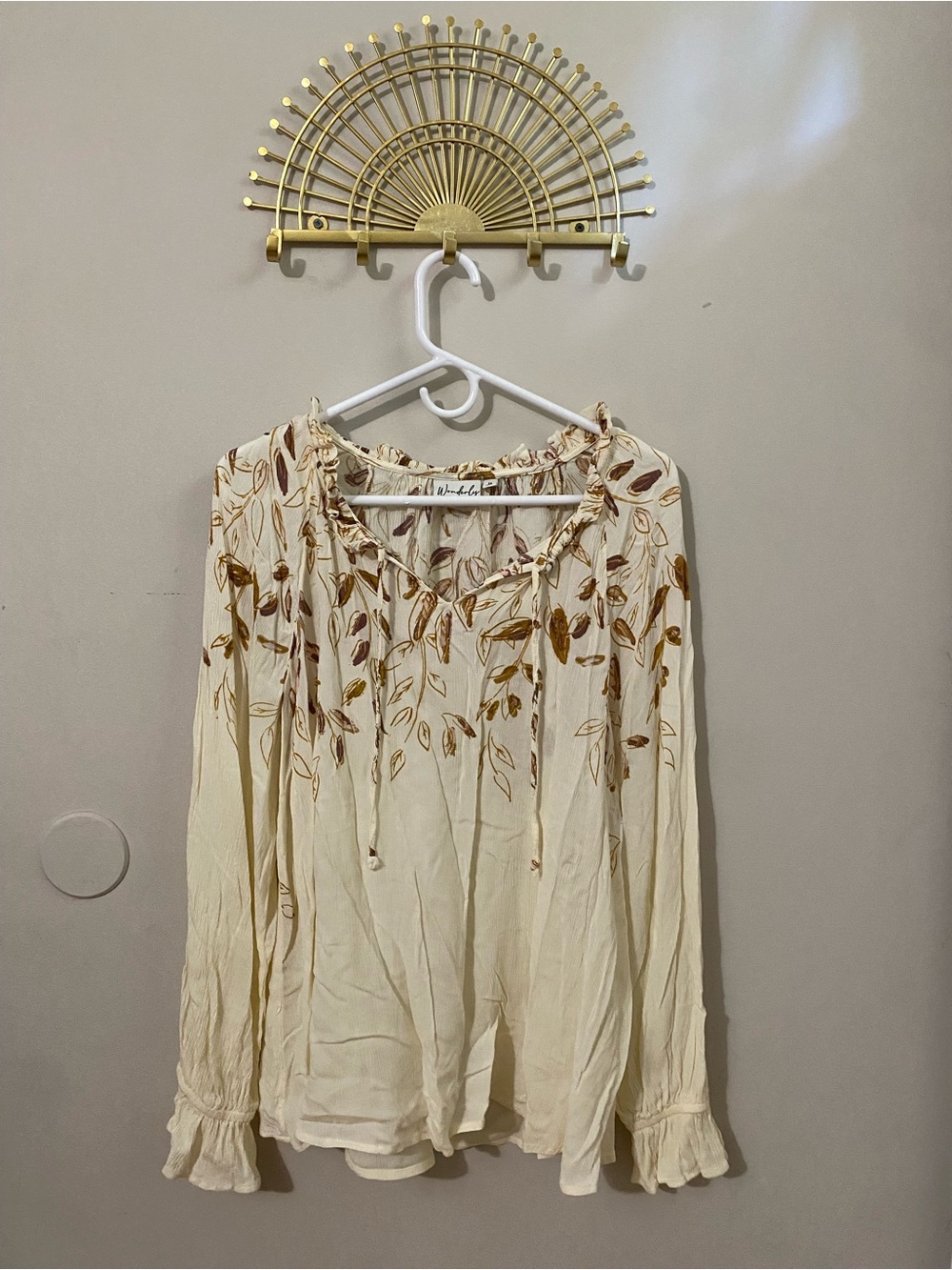 Wonderly Cream Peasant Blouse